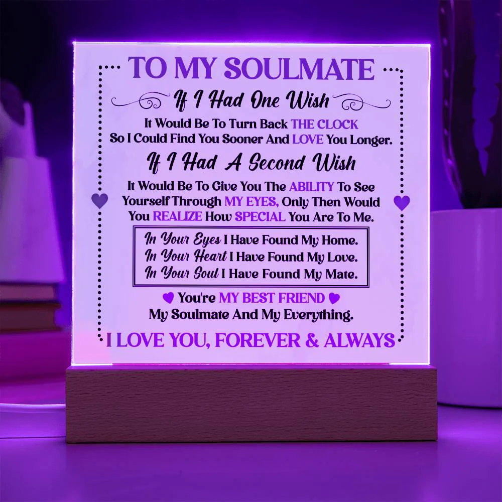 Soulmate Gift- My Best Friend, My Everything- Square Acrylic Plaque - Image 3