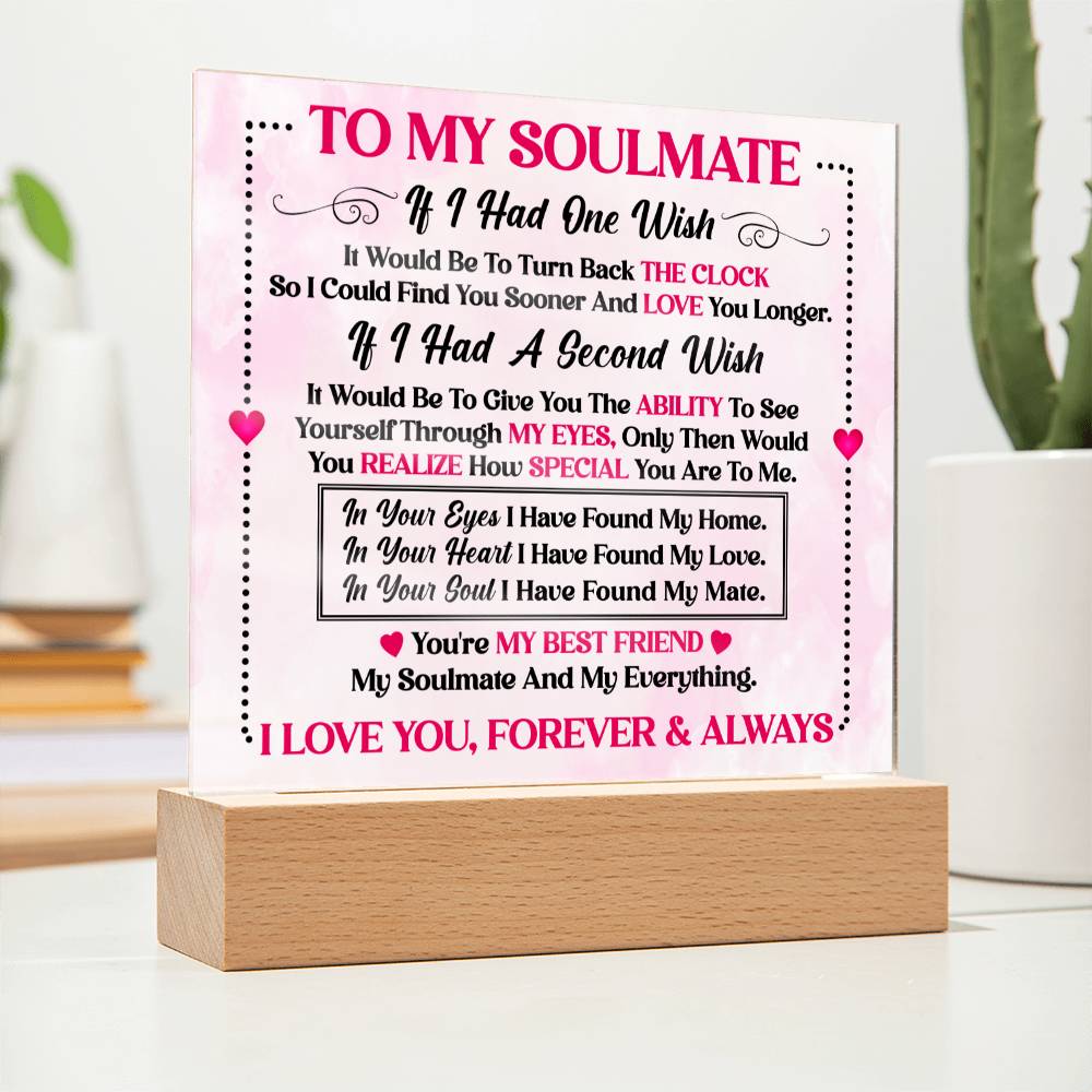 Soulmate Gift- My Best Friend, My Everything- Square Acrylic Plaque - Image 4