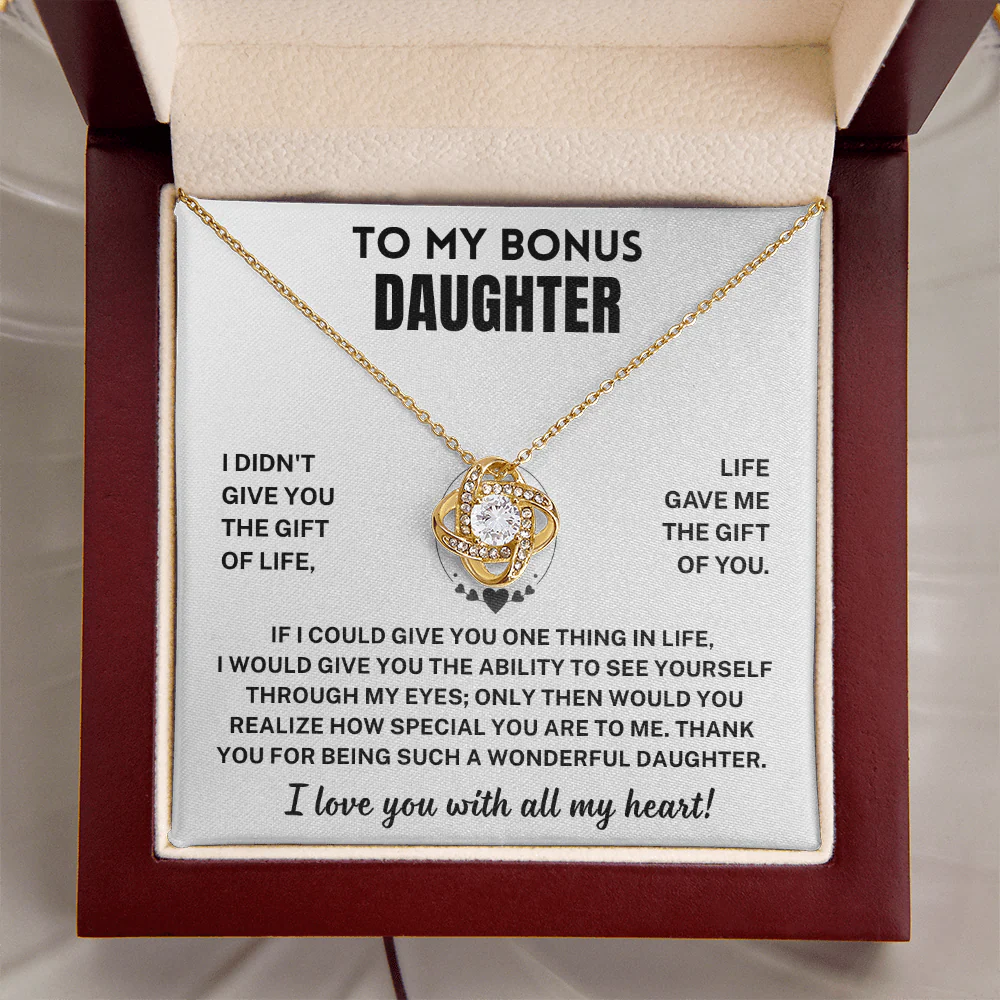 Bonus Daughter Gift, "I Love You ", Knot Necklace - Image 10