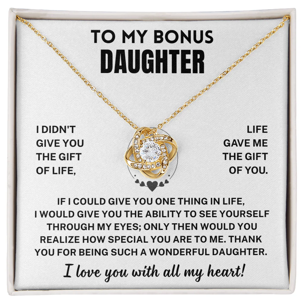 Bonus Daughter Gift, "I Love You ", Knot Necklace - Image 3