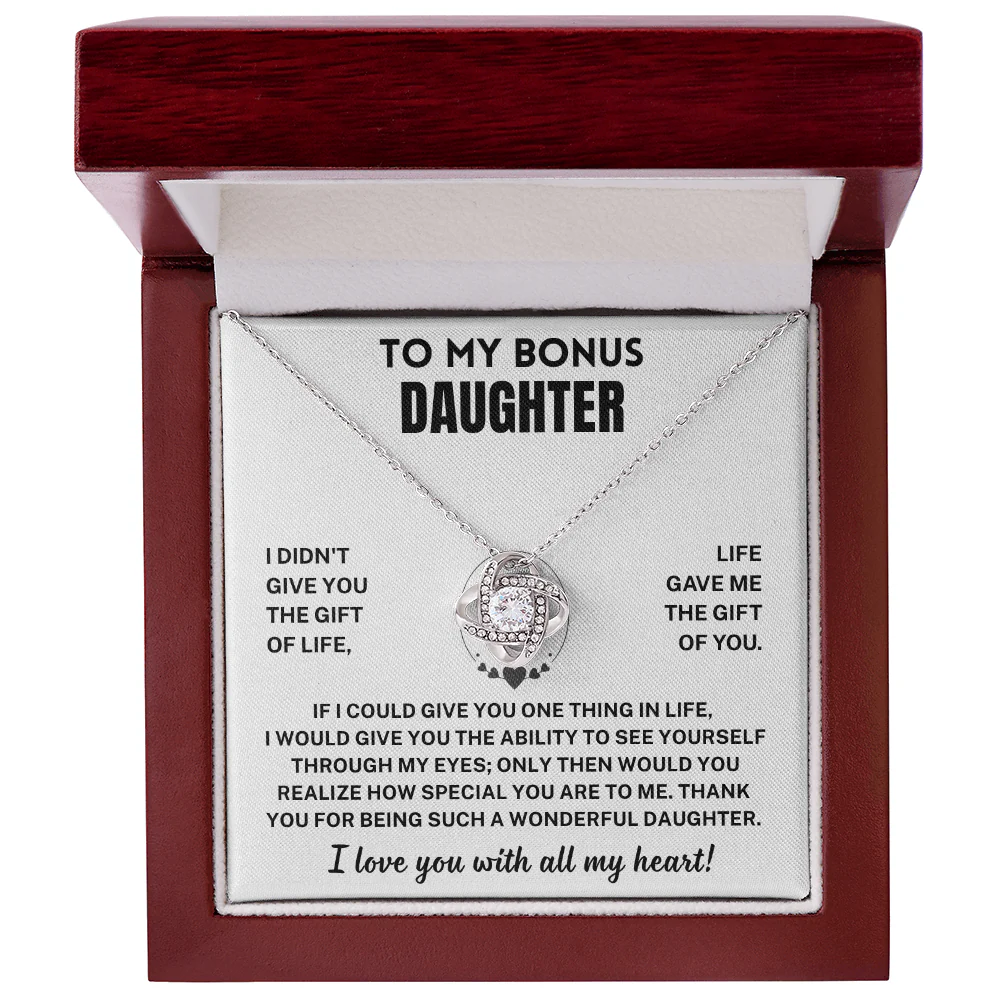 Bonus Daughter Gift, "I Love You ", Knot Necklace - Image 4
