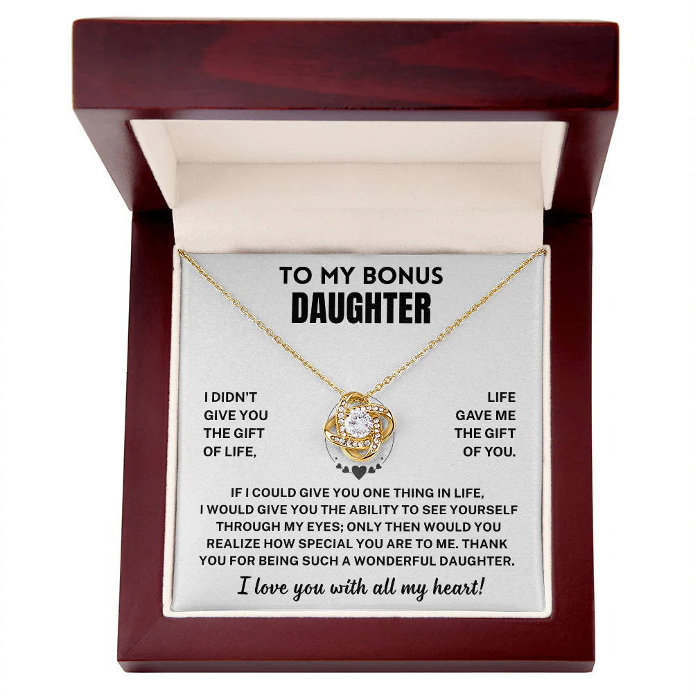 Bonus Daughter Gift, "I Love You ", Knot Necklace - Image 5
