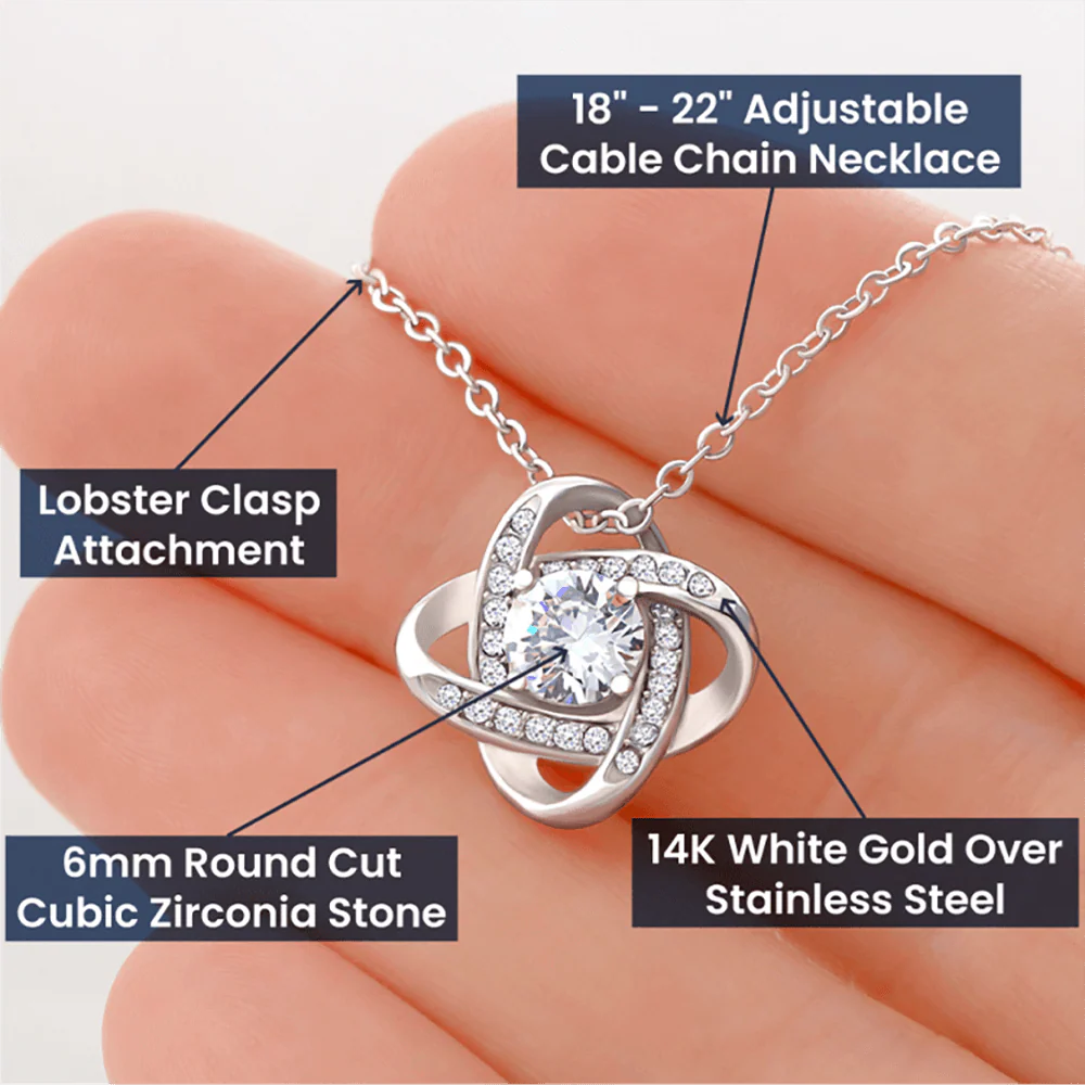 Bonus Daughter Gift, "Forever & Always", Knot Necklace - Image 6
