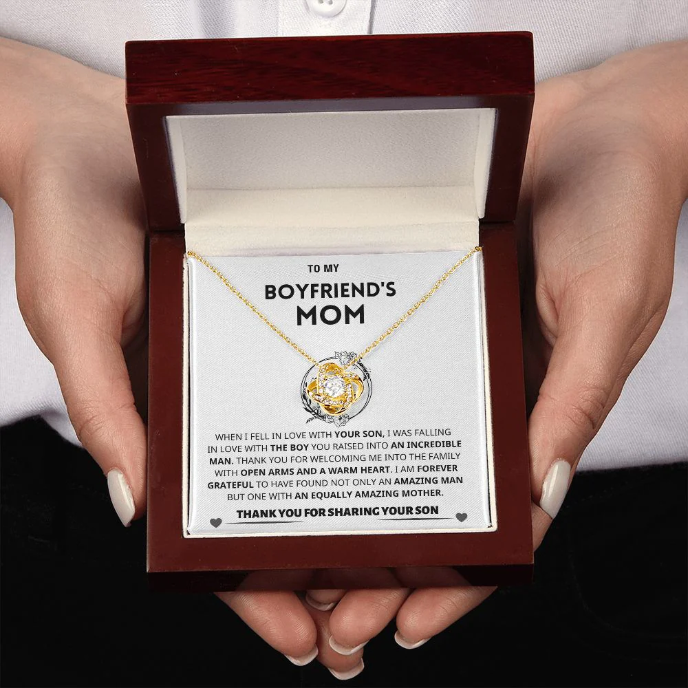 Boyfriend's Mom Gift- Forever Grateful-Love Knot Necklace - Image 4