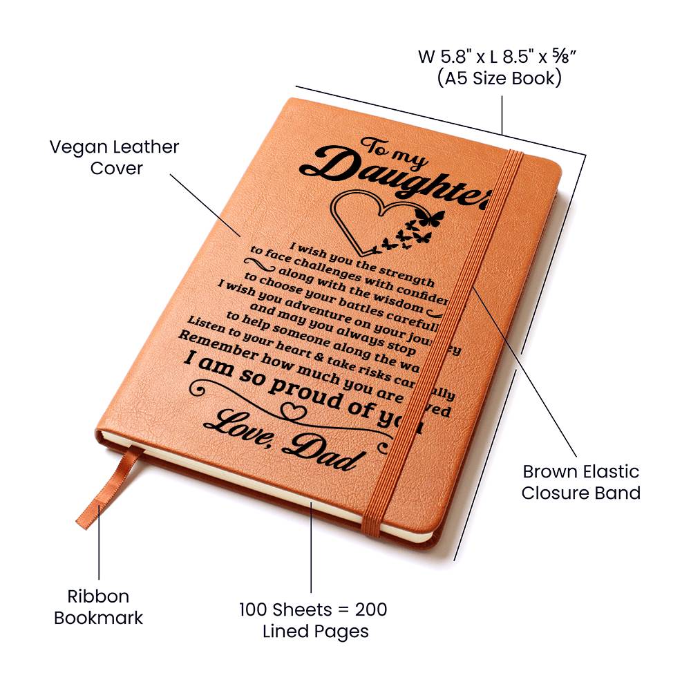 Daughter Gift-Leather Journal-From Dad - Image 8