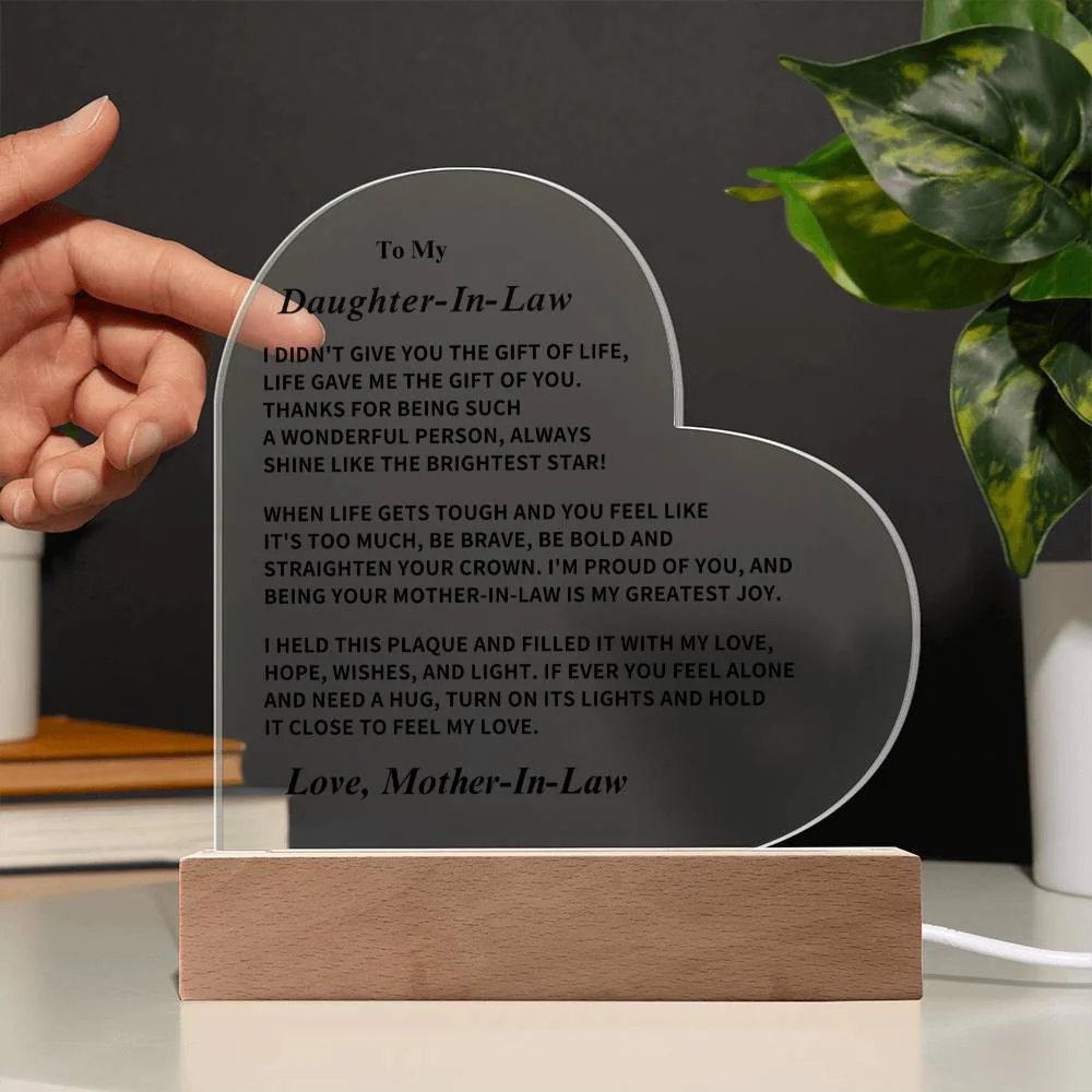Daughter-In-Law Gift, LED Acrylic Plaque - Image 10