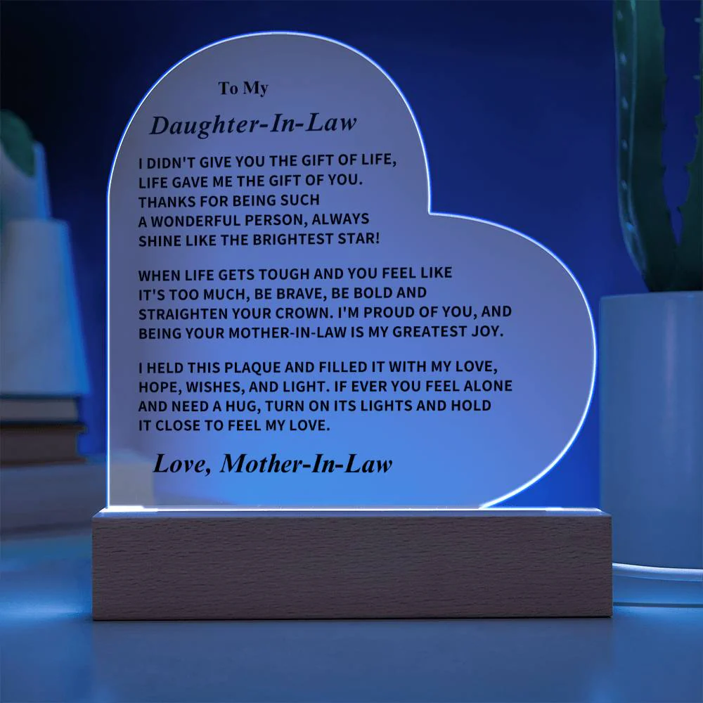 Daughter-In-Law Gift, LED Acrylic Plaque - Image 6