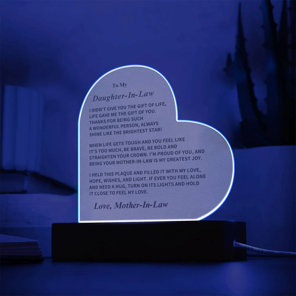 Daughter-In-Law Gift, LED Acrylic Plaque - Image 8
