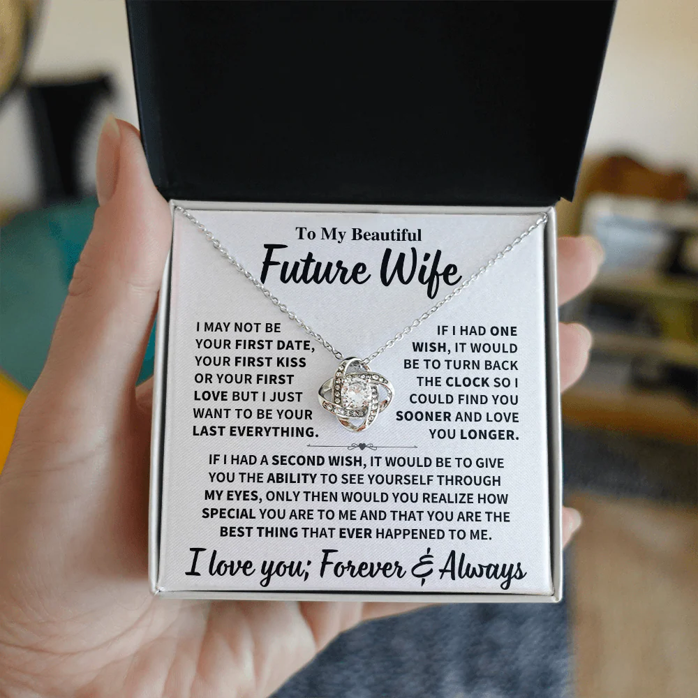 Future Wife Gift, "Forever & Always", Knot Necklace - Image 3