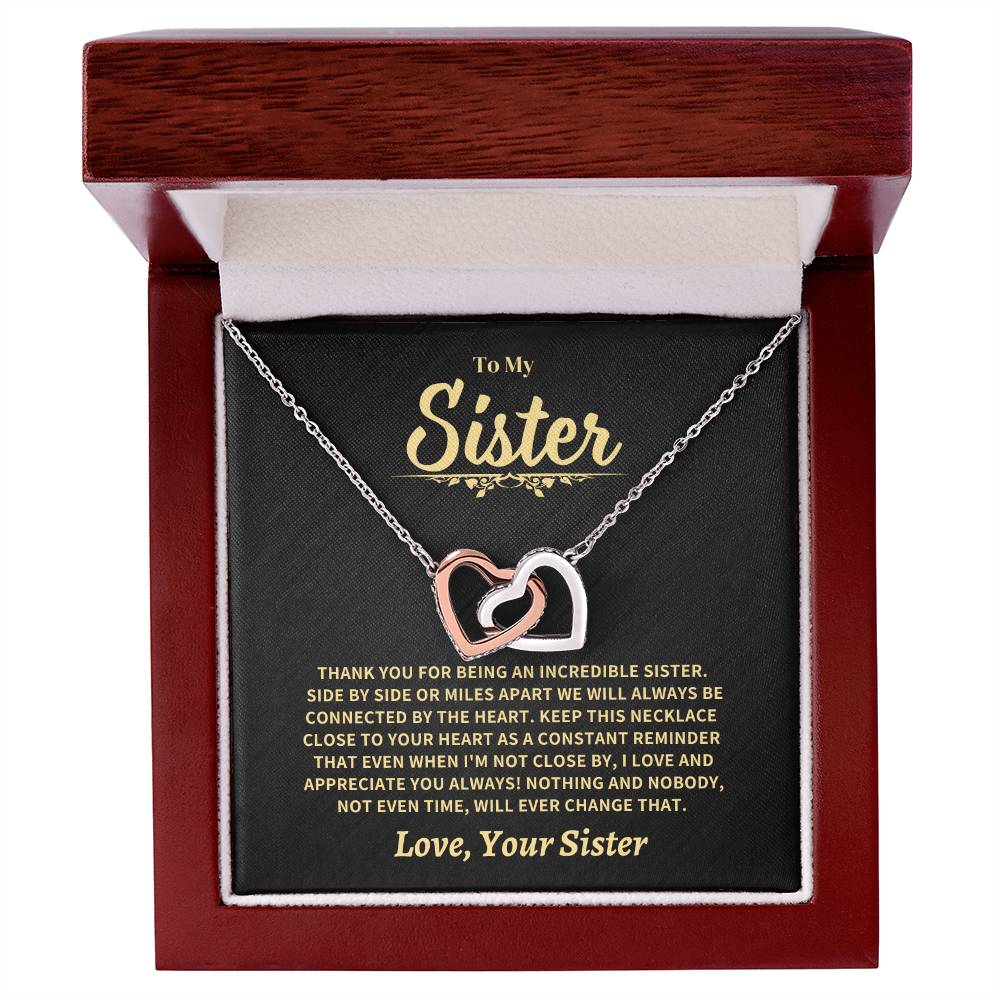 Sister Gift-Interlocking Hearts Necklace - Image 4