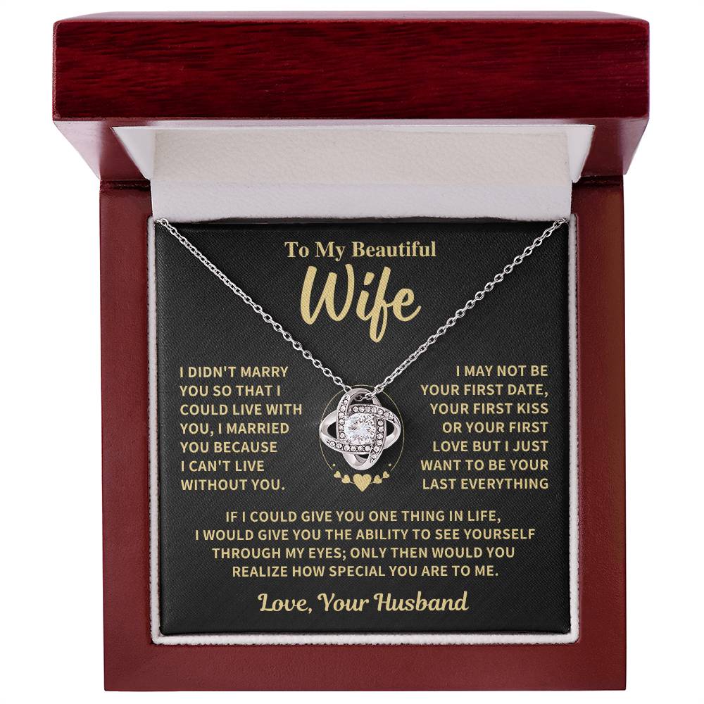 Wife Gift-Love Knot Necklace-From Husband - Image 3