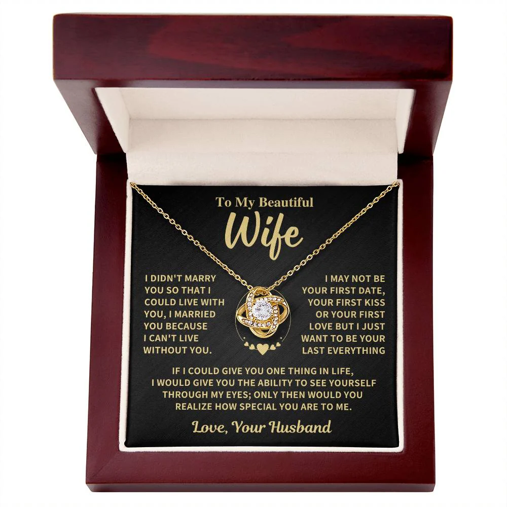 Wife Gift-Love Knot Necklace-From Husband - Image 4