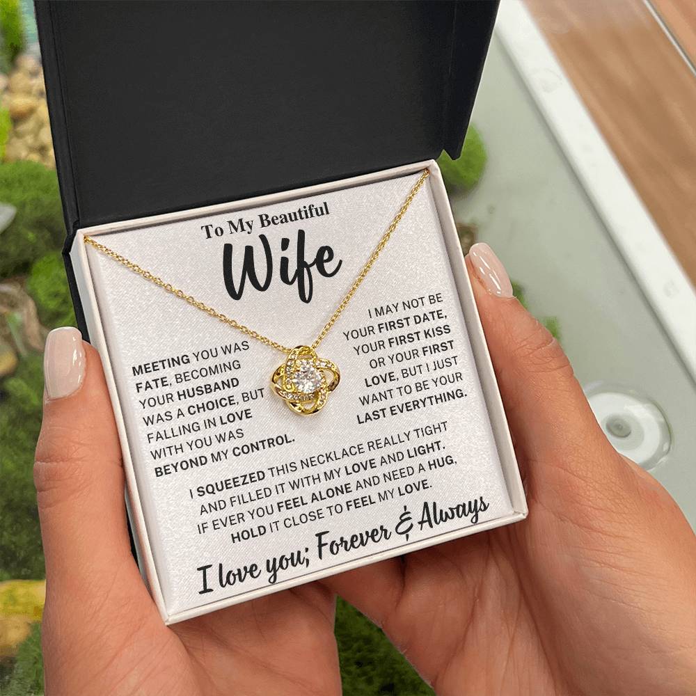 Beautiful Wife Gift, "Meeting you was fate" Knot Necklace - Image 12