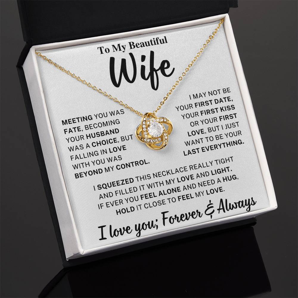 Beautiful Wife Gift, "Meeting you was fate" Knot Necklace - Image 13