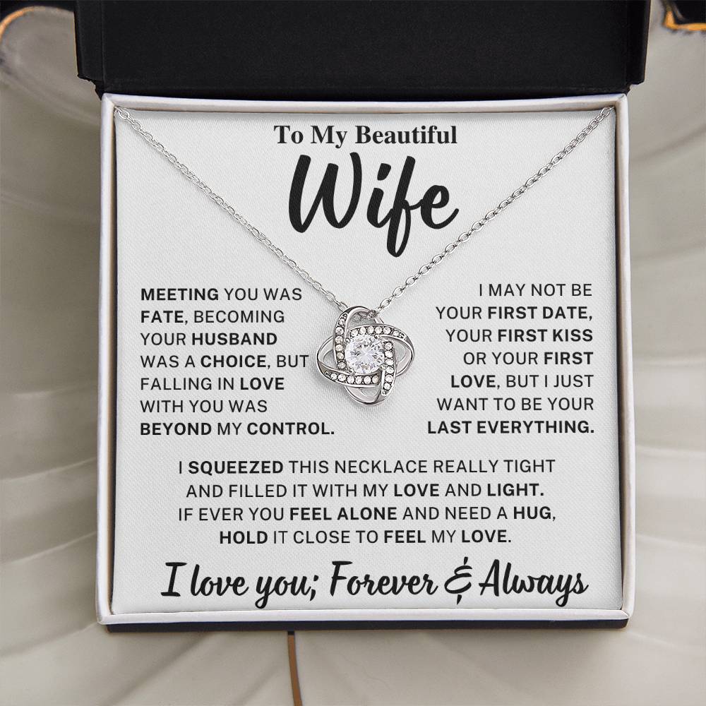 Beautiful Wife Gift, "Meeting you was fate" Knot Necklace - Image 7
